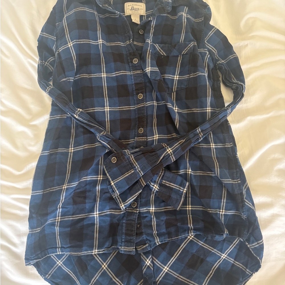 G.H. Bass & Co. Navy and Black Plaid Shirt